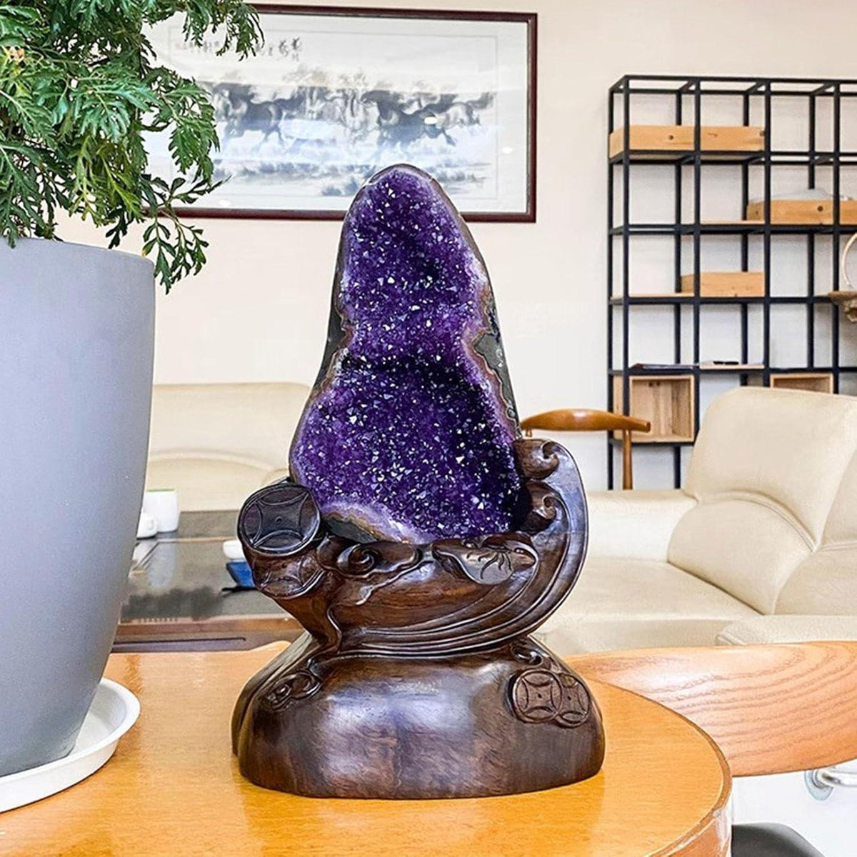 Natürliche Amethyst-Cluster-Geode - Lila Edelsteine, Heilkristalle, Heimdekorationen