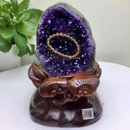 Natürlicher Amethyst-Cluster-Geode, Rohe Amethyststeine und