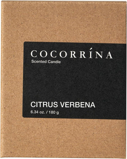 Duftkerze Cocorrína Zitrus-Eisenkraut 180g im Glas, Natürliches Sojawachs, bis zu 40h Brenndauer