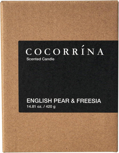 Duftkerze Englische Birne & Freesie 420g Sojawachs 46 Std. Entspannung Aroma Eco-friendly