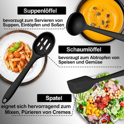 Küchenhelfer Set Silikon Kochutensilien 12-teilig Hitzebeständig
