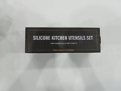 Küchenhelfer Set Silikon Kochutensilien Utensilienhalter Schwarz 12-teilig
