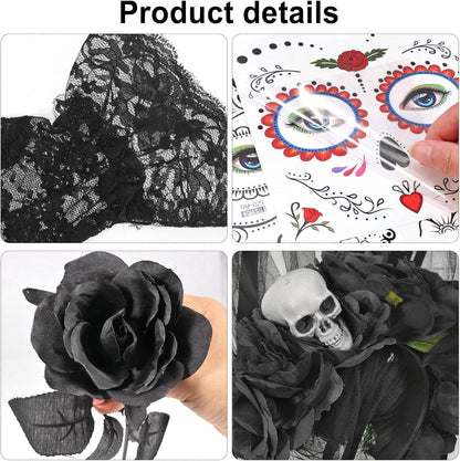 Dia De Los Muertos Haarreif Halloween Kostüm Set