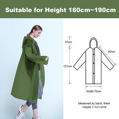 Regenponcho Unisex Wiederverwendbar 2 Stück Grün