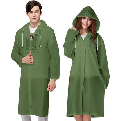 Regenponcho Unisex Wiederverwendbar 2 Stück Grün