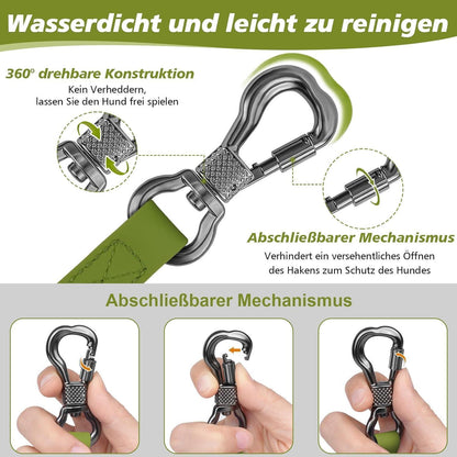 Schleppleine Grün 5M Wasserdicht mit Abschließbarem Karabiner