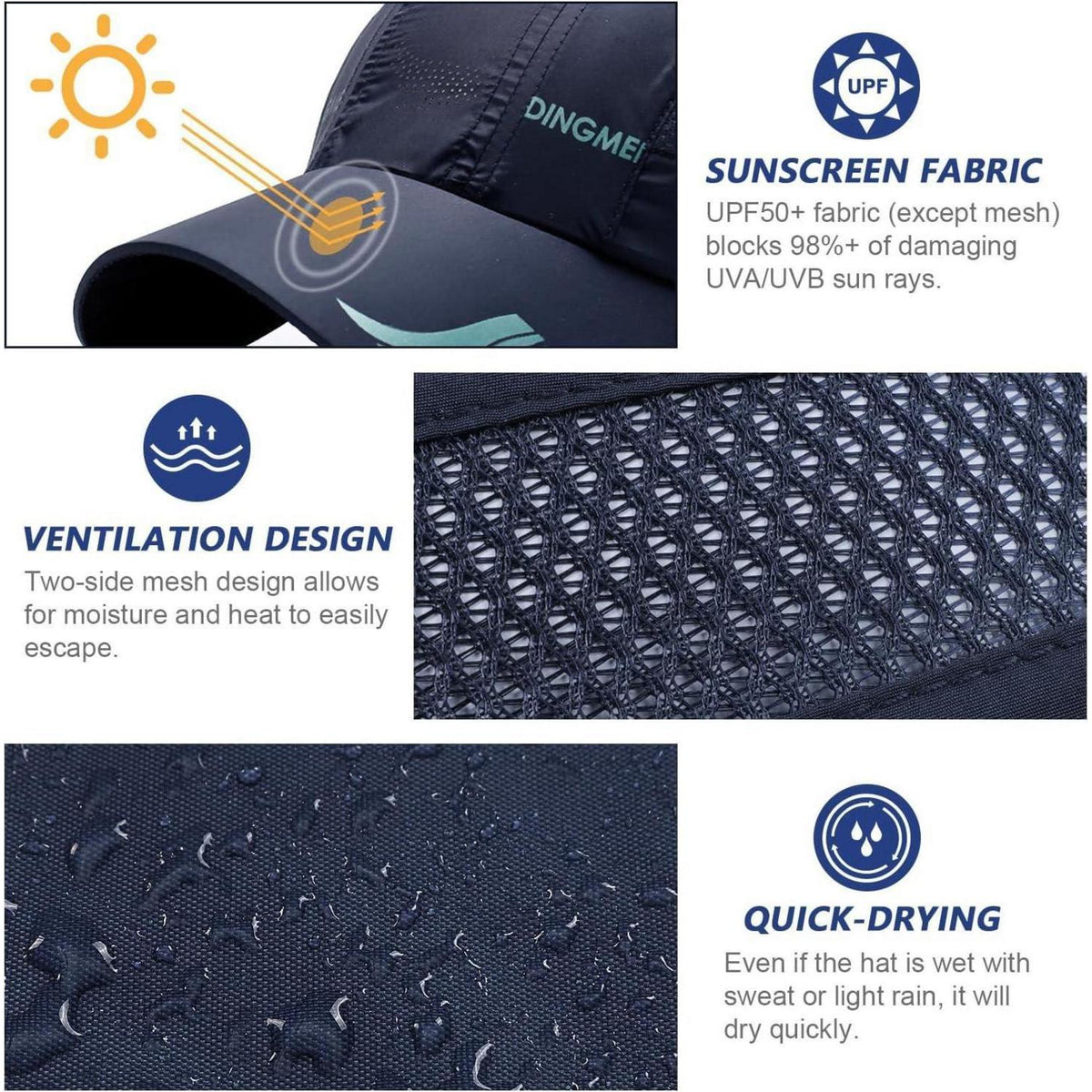 2er-Set Baseball Caps Herren & Damen – Grau & Marineblau