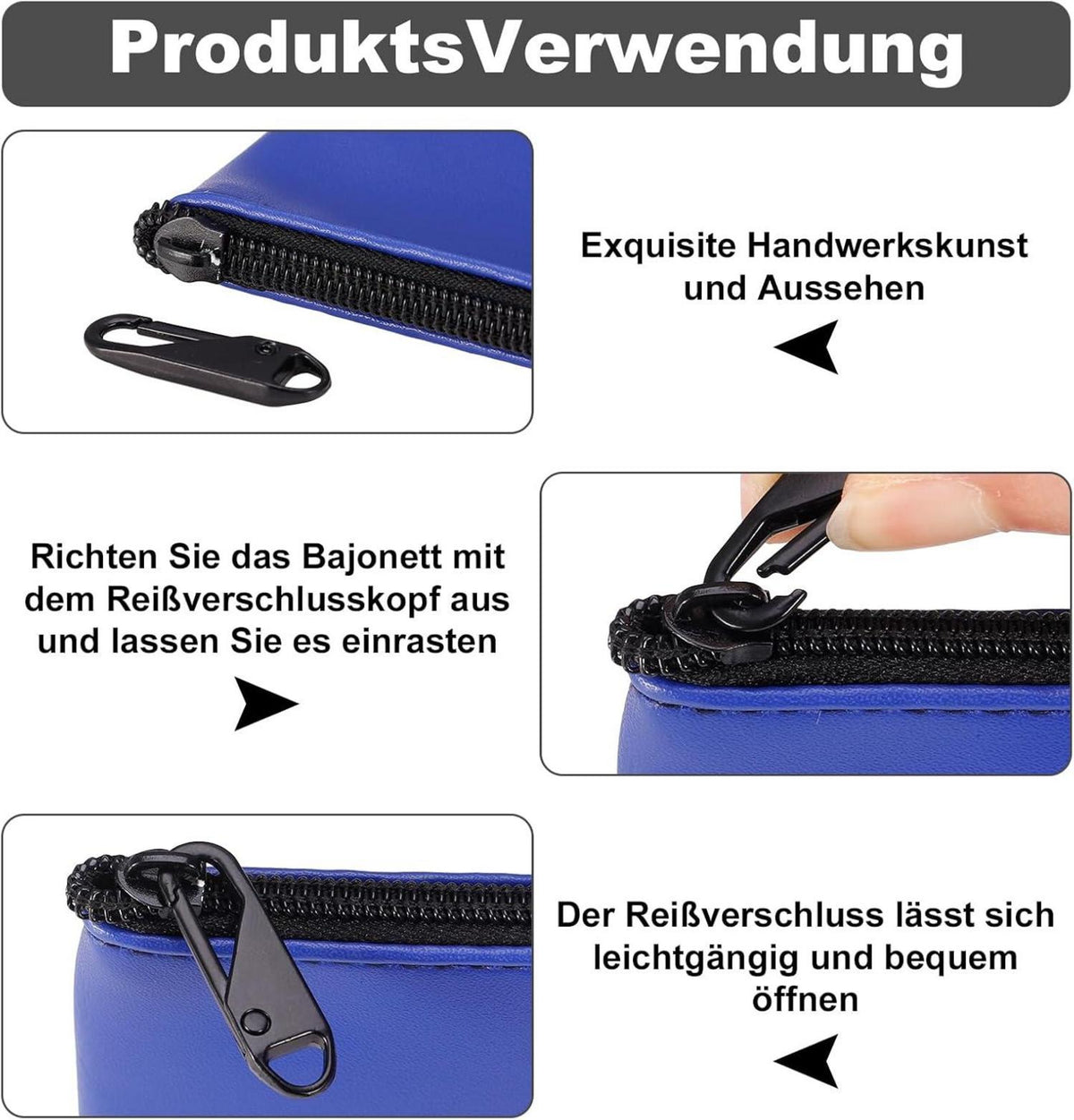 Reißverschluss Zipper Set Metall Nylon 32 Stück für Jacken Rucksäcke