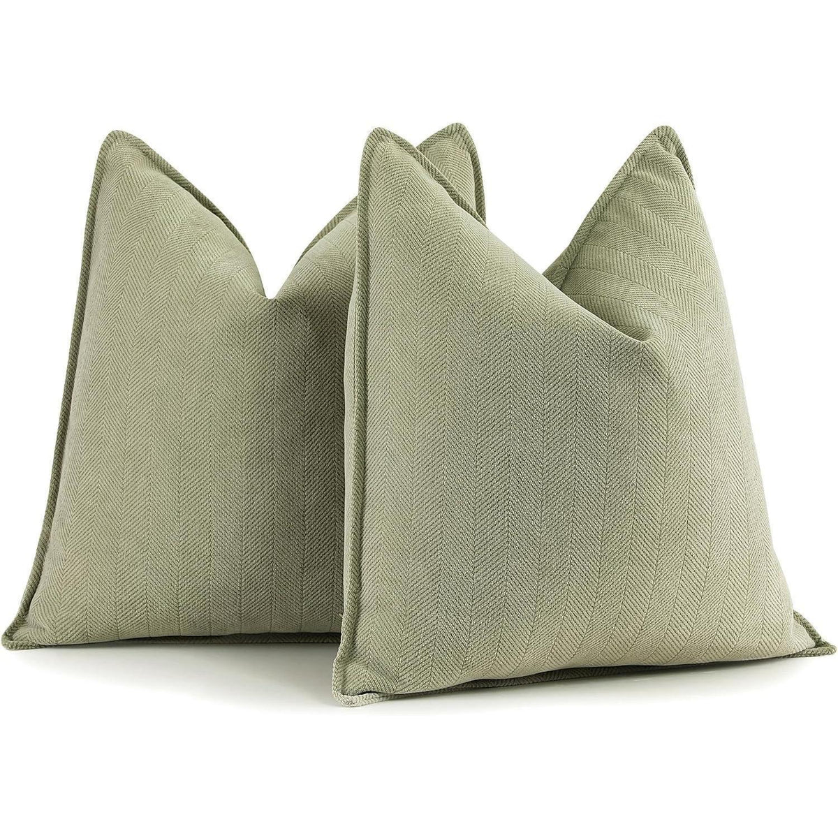 Salbei Grün Kissenbezug 40x40 - 2er Set Chenille