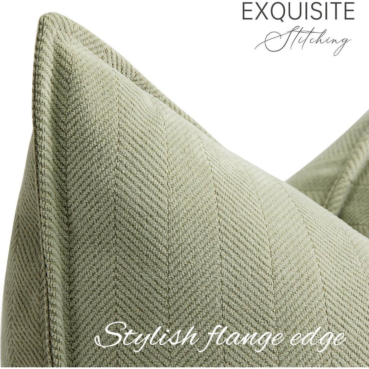 Salbei Grün Kissenbezug 40x40 - 2er Set Chenille