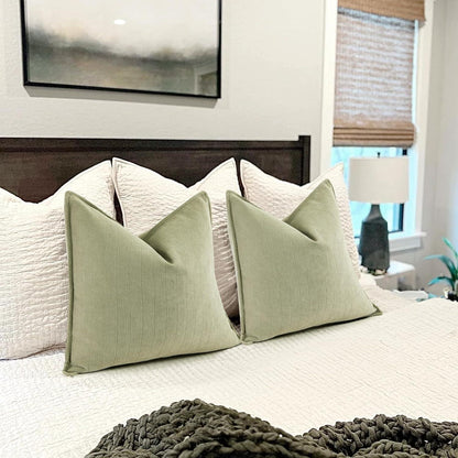 Salbei Grün Kissenbezug 40x40 - 2er Set Chenille