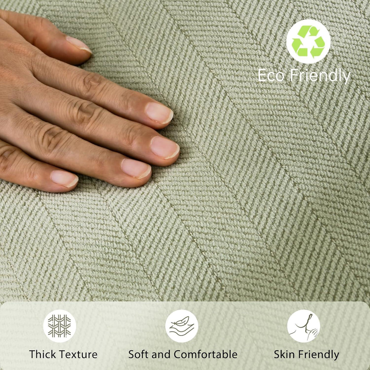Chenille Kissenbezug 45x45 Salbei Grün 2er Set