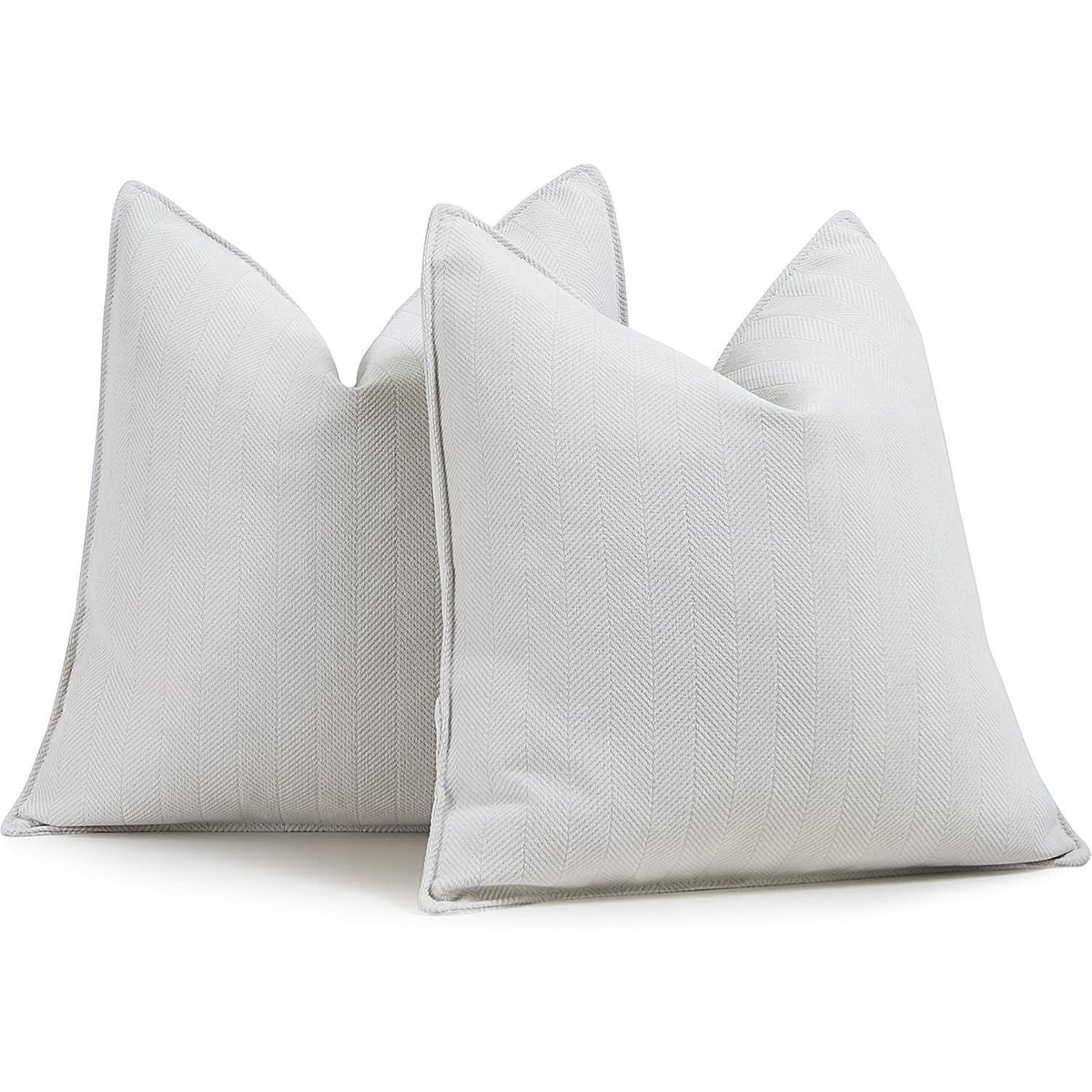 Chenille Kissenbezüge 65x65 cm - 2er Set Creme