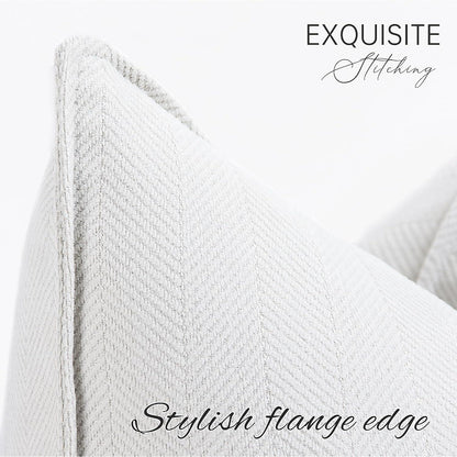 Chenille Kissenbezüge 65x65 cm - 2er Set Creme