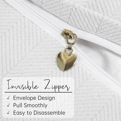 Chenille Kissenbezüge 65x65 cm - 2er Set Creme