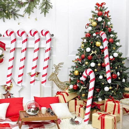 6er Set 87 cm Aufblasbare Zuckerstangen Weihnachtsdeko Rot