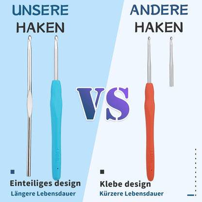 65-teiliges Häkelnadel-Set mit Aufbewahrungsbox und ergonomischem