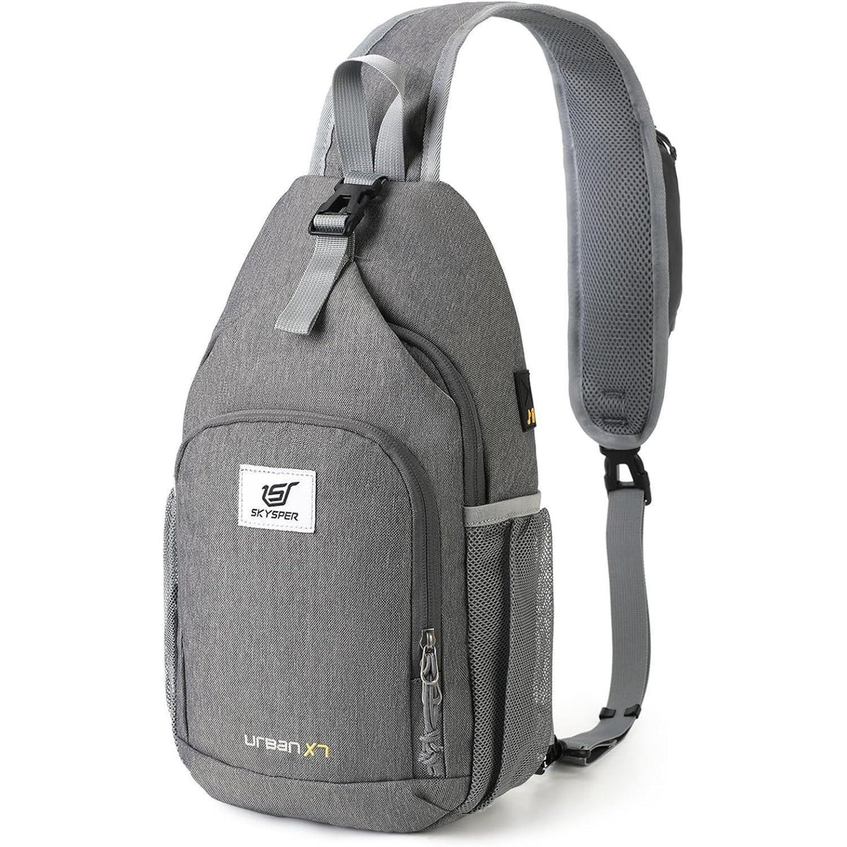 Brusttasche Herren Damen Crossbody Bag mit Kopfhörerloch | Dunkelgrau