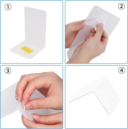 Klarer Acryl Buchständer 2 Stück rutschfest Schreibtisch