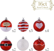 Valery Madelyn Weihnachtskugeln 16 Stücke 6cm Rot Weiß Thema