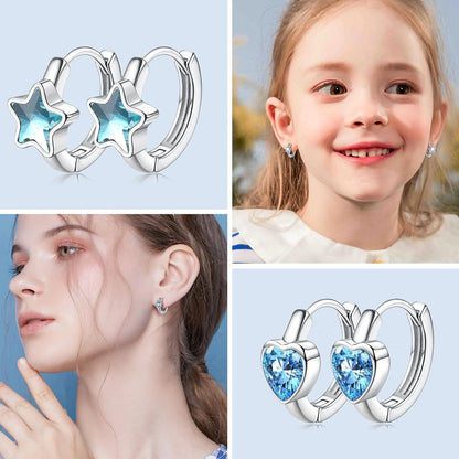 Kleine Creolen Set Zirkonia Herz Stern Schmetterling hypoallergen
