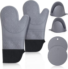 Silikon Ofenhandschuhe Topflappen Set hitzebeständig rutschfest