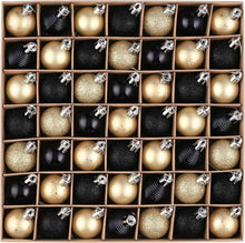 49 Stück 3cm Schwarze Gold Weihnachtskugel Set - Thema Modern Luxury