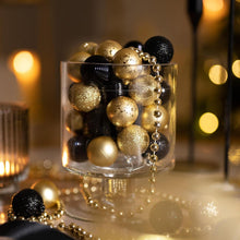 Weihnachtskugeln Schwarz Gold 3cm 49pcs Christbaumschmuck
