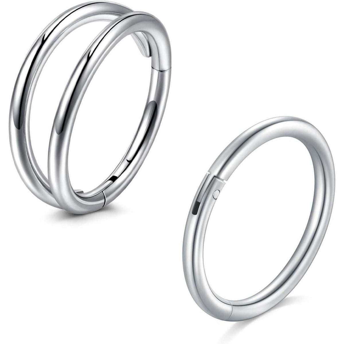 Nasenring Clicker 16G 18G 8mm Silber 2 Stück Chirurgenstahl
