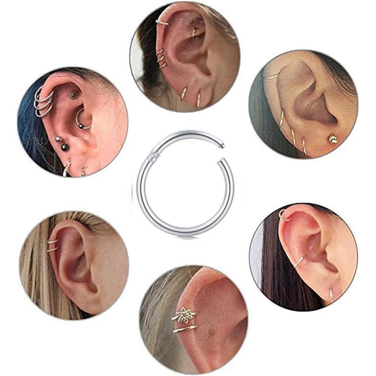Nasenring Clicker 16G 18G 8mm Silber 2 Stück Chirurgenstahl