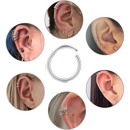 Nasenring Clicker 16G 18G 8mm Silber 2 Stück Chirurgenstahl