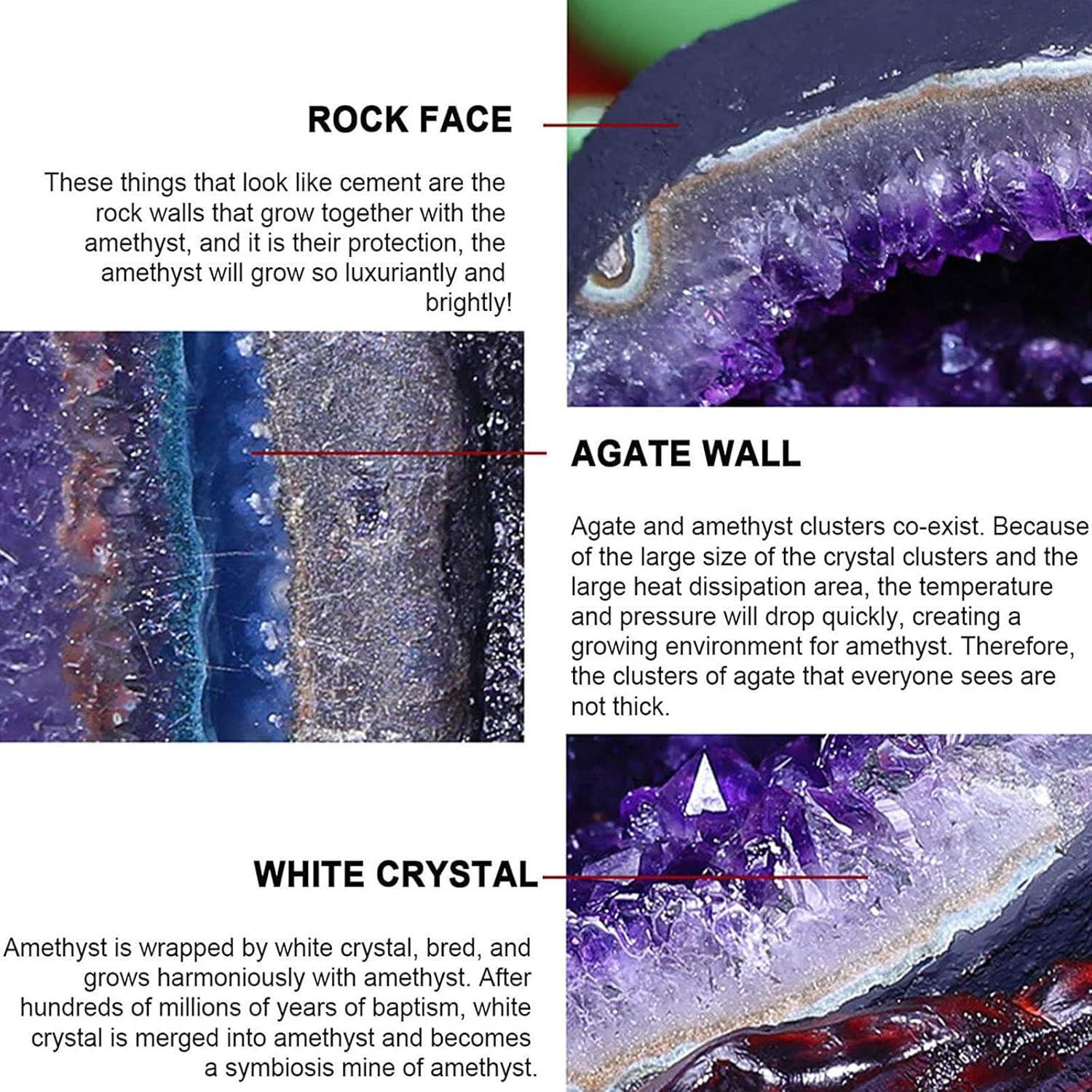 Rohe Amethyststeine Heilkristalle Amethyst-Kristallcluster Geoden