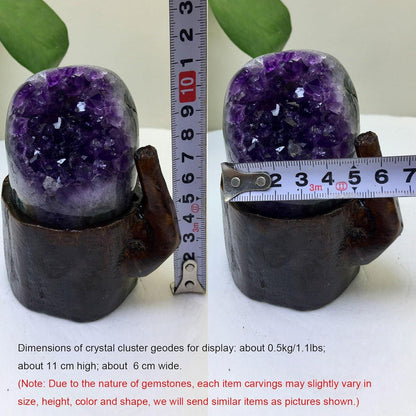 Natürlicher Amethyst-Kristallcluster Heilkristalle Geode 1.1lbs