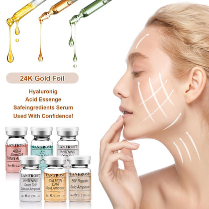 BB Facial Glow Serum Kit 12 PCS 24K Gold Hyaluron Essence