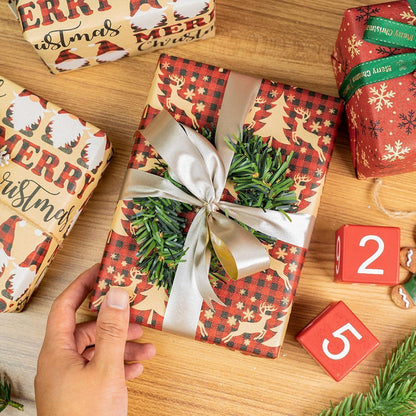 Weihnachts Geschenkpapier Rollen – 3er Set mit Motiven