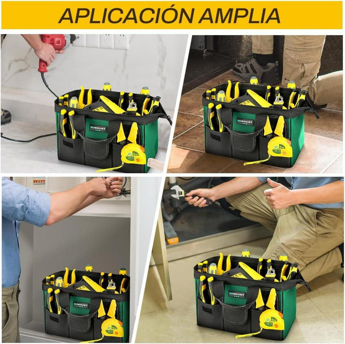 WINHUNT Werkzeugtasche Grün 31CM 1680D Polyester Aufbewahrung Organisiert
