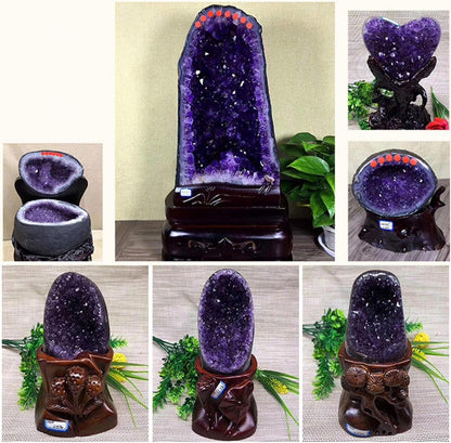 Natürlicher Amethyst-Kristallcluster mit Uruguay-Geode