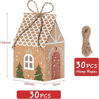 TsunNee 30 Weihnachten Kraftpapier Süßigkeitskästen Party