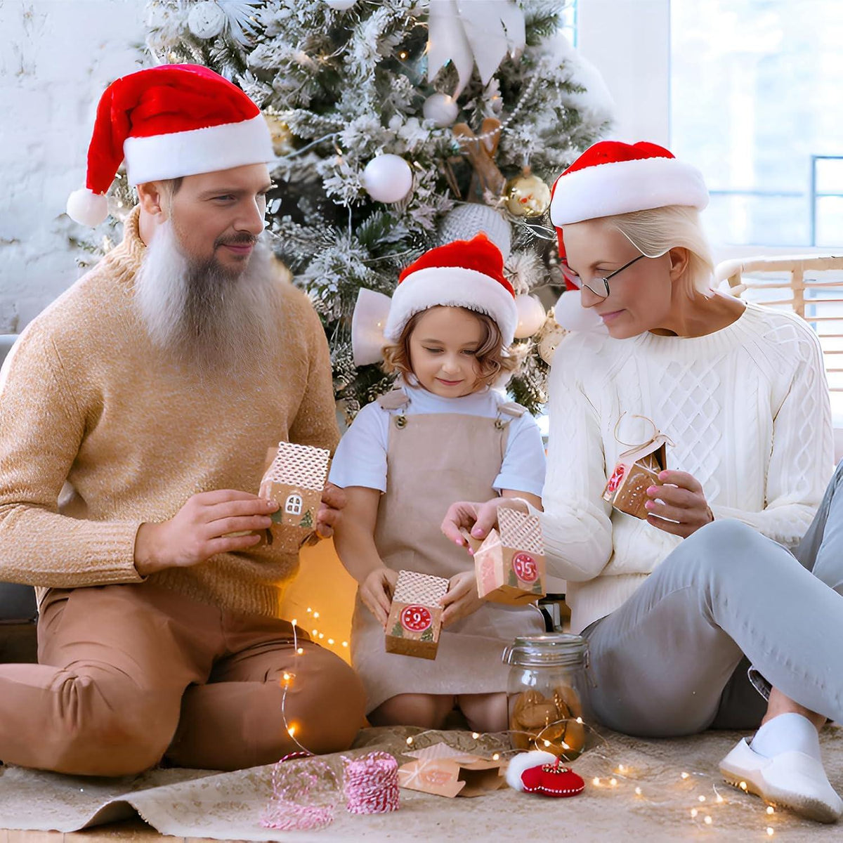 Weihnachten Papier Treat Boxen 30 Stück Kraftpapier Süßigkeiten