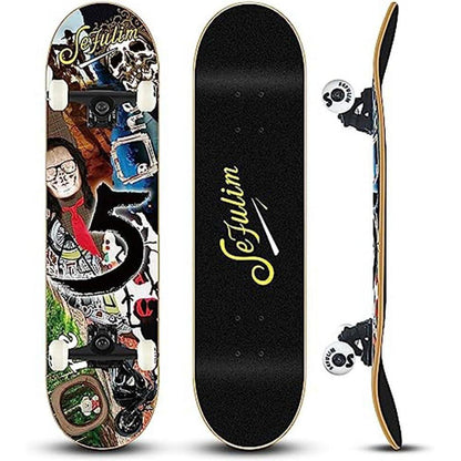 Skateboard 78,9 cm Doppel-Kick Deck für Anfänger und Fortgeschrittene