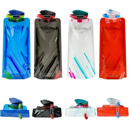 Faltbare Trinkflasche 700ml, BPA-frei, 4er Set