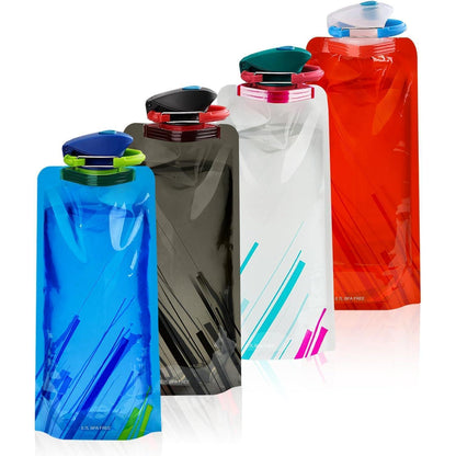 Faltbare Trinkflasche 700ml, BPA-frei, 4er Set