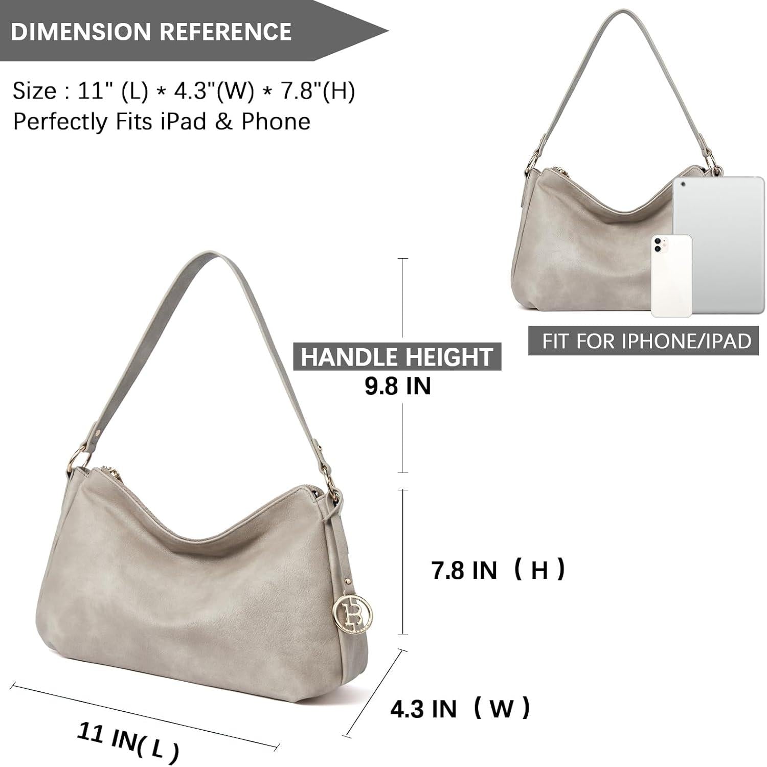 Schultertasche Damen PU Leder Hobo Handtasche Mittelgroß Henkeltasche