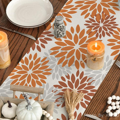 Tischläufer Blumen Orange Dahlie Herbst 40x140 cm