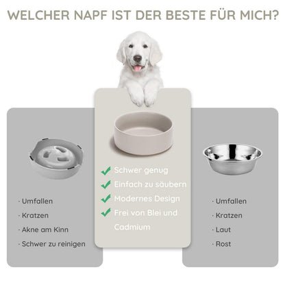 Keramik Hundenapf 850ml Grau – Stabil & Leicht zu Reinigen