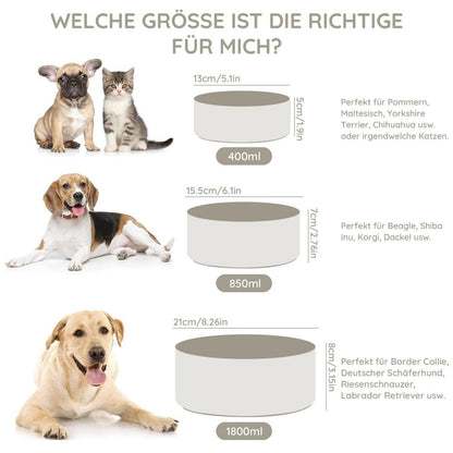 Keramik Hundenapf 850ml Grau – Stabil & Leicht zu Reinigen