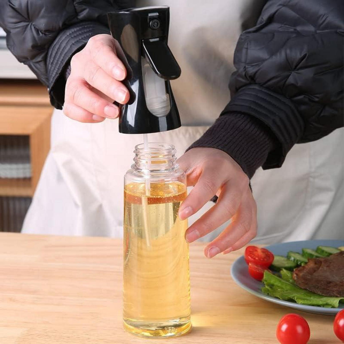 Öl Sprüher Glas Sprühflasche 300 ml für Küche BBQ Salat