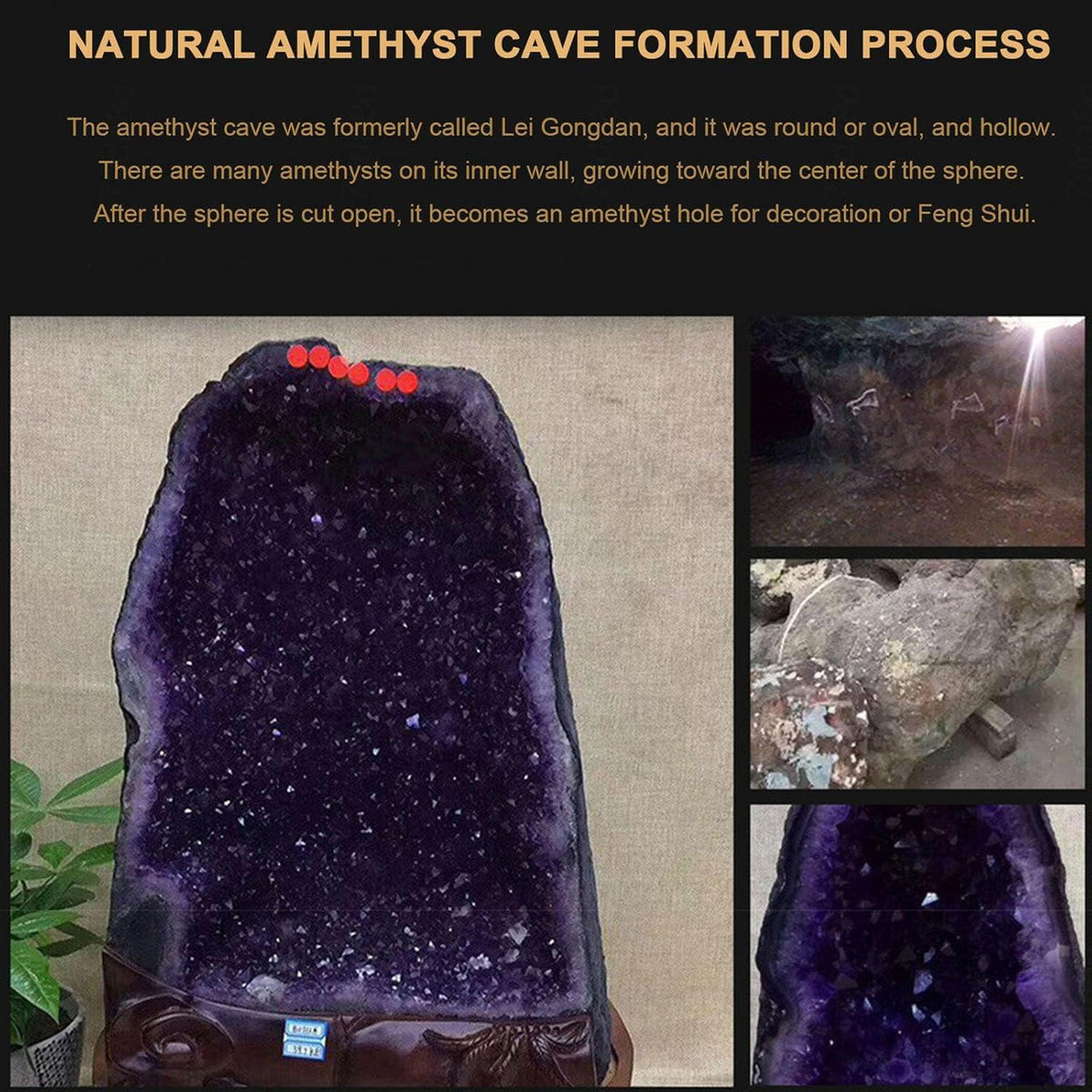 DECORN Große Amethyst Geode Cluster Exemplar 52lbs für Reiki Heilstein