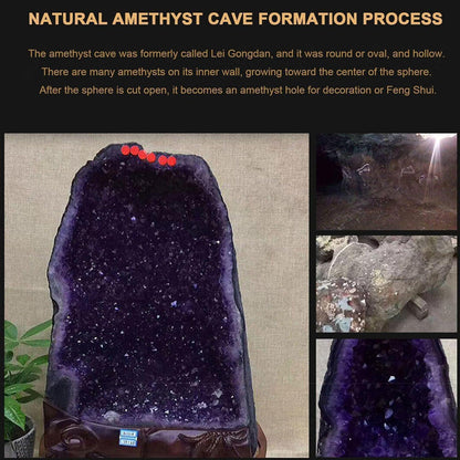 DECORN Große Amethyst-Naturkristall-Cluster-Exemplar, Echte