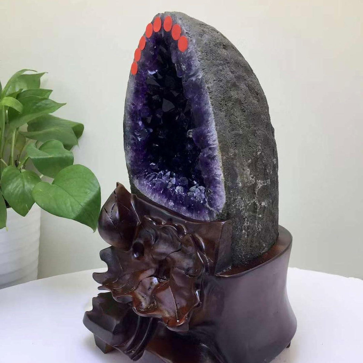 Große Amethyst-Geode Naturkristall Cluster Heilsteine Reiki 11lbs